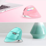 DELUX M618Mini Colorful Wireless Luminous Vertical Mouse,Pink Wireless Mouse