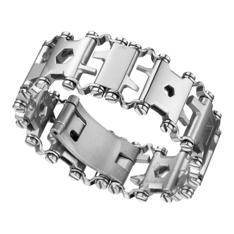 Pulsera multifuncional de acero inoxidable para supervivencia para hombre.