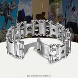 Pulsera multifuncional de acero inoxidable para supervivencia para hombre.