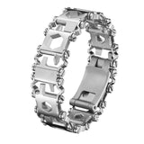 Pulsera multifuncional de acero inoxidable para supervivencia para hombre.