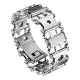 Pulsera multifuncional de acero inoxidable para supervivencia para hombre.