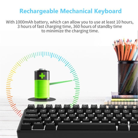 Ajazz K680T Mini USB Wired Dual-mode Charging 68-keys Laptop Bluetooth Mechanical Keyboard - LYDARZ