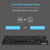 Ajazz K680T Mini USB Wired Dual-mode Charging 68-keys Laptop Bluetooth Mechanical Keyboard - LYDARZ