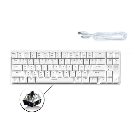 Ajazz K680T Mini USB Wired Dual-mode Charging 68-keys Laptop Bluetooth Mechanical Keyboard - LYDARZ