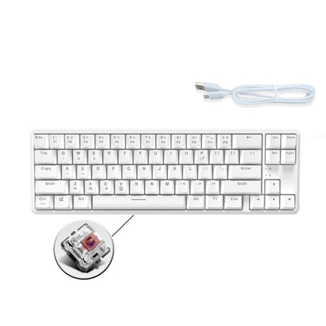 Ajazz K680T Mini USB Wired Dual-mode Charging 68-keys Laptop Bluetooth Mechanical Keyboard - LYDARZ