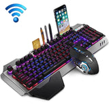 K680 Rechargeable Wireless Keyboard and Mouse Set, Black Mixed Color, Silver White Ice Blue