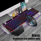 K680 Rechargeable Wireless Keyboard and Mouse Set, Black Mixed Color, Silver White Ice Blue