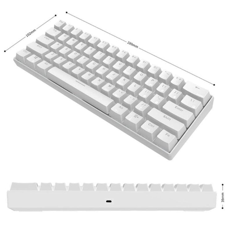 Teclado mecánico RK61 para juegos móviles, tableta, Bluetooth/inalámbrico, modo dual, 61 teclas