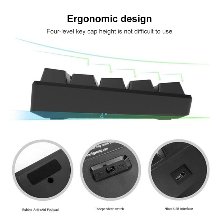 Teclado mecánico RK61 para juegos móviles, tableta, Bluetooth/inalámbrico, modo dual, 61 teclas