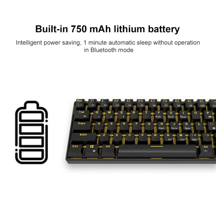 Teclado mecánico RK61 para juegos móviles, tableta, Bluetooth/inalámbrico, modo dual, 61 teclas