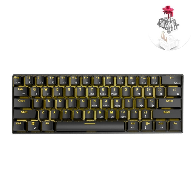 Teclado mecánico RK61 para juegos móviles, tableta, Bluetooth/inalámbrico, modo dual, 61 teclas