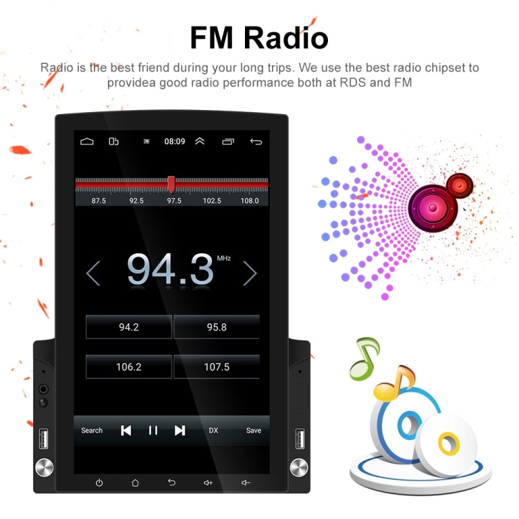 Reproductor MP5 para coche con pantalla vertical de 9,7 pulgadas, cristal HD 2.5D, navegación Android, todo en uno, estándar, estándar con cámara de 4 luces, estándar con cámara de 8 luces, estándar con cámara de 12 luces