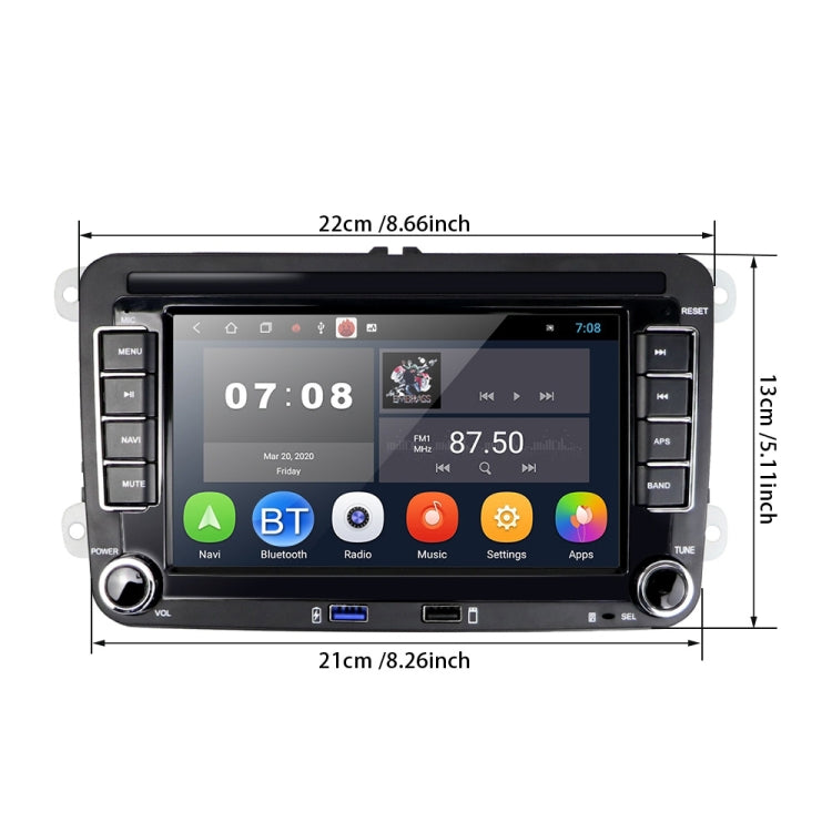 Adecuado para Volkswagen 7 pulgadas Reproductor multimedia para coche Navegación Bluetooth Marcha atrás Máquina integrada Android 10.0, 1+16G, 2+16G, 2+32G