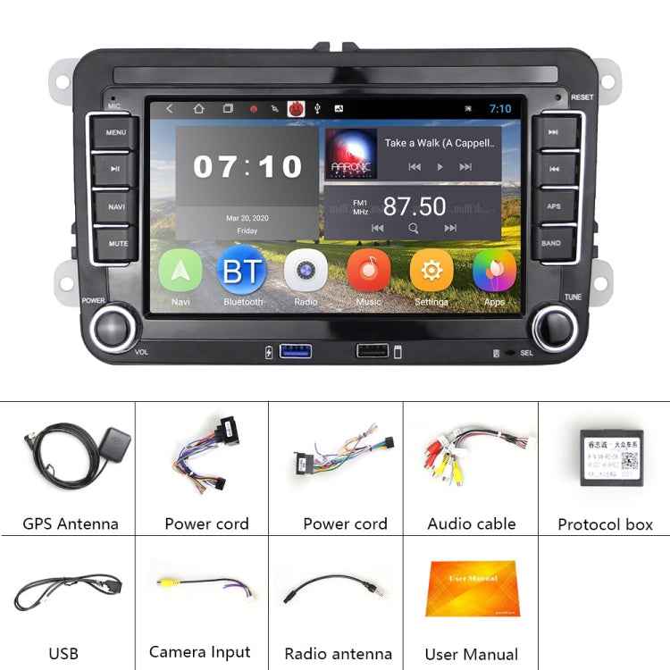 Suitable for Volkswagen 7-inch Car Multimedia Player Navigation Bluetooth Reversing Integrated Machine Android 10.0, 1+16G, 2+16G, 2+32G