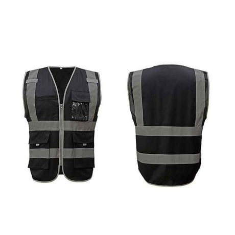 Multi-pockets Safety Vest Reflective Workwear Clothing, XXL-Chest 130cm, L-Chest 118cm, M-Chest 112cm, XL-Chest 124cm