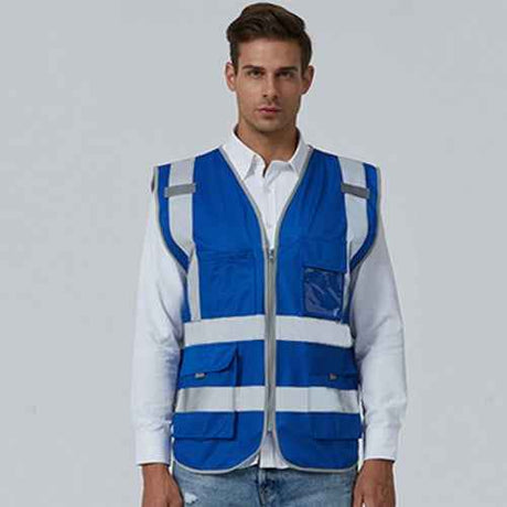 Multi-pockets Safety Vest Reflective Workwear Clothing, XXL-Chest 130cm, L-Chest 118cm, M-Chest 112cm, XL-Chest 124cm