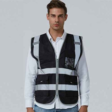 Multi-pockets Safety Vest Reflective Workwear Clothing, XXL-Chest 130cm, L-Chest 118cm, M-Chest 112cm, XL-Chest 124cm