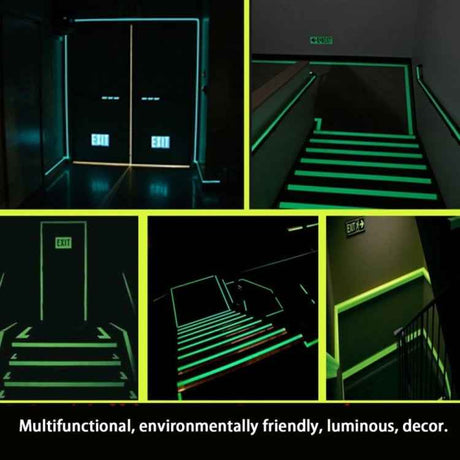 Reflective Glow Tape Self-adhesive Sticker Removable Luminous Tape Fluorescent Glowing Dark Striking Warning Tape, 2cm  x 3m