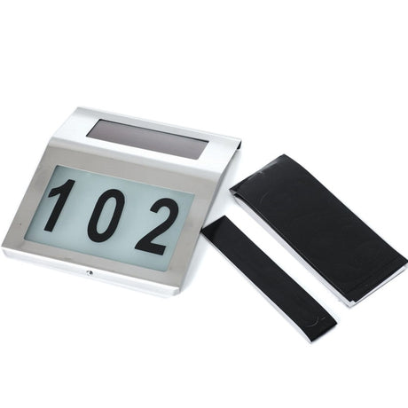 2 LEDs Outdoor Waterproof Solar Stainless Steel Wall Mounted House Number Light - LYDARZ