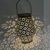 Lámpara colgante solar de hierro para exteriores - Lámpara LED de hierro forjado para decoración de jardín