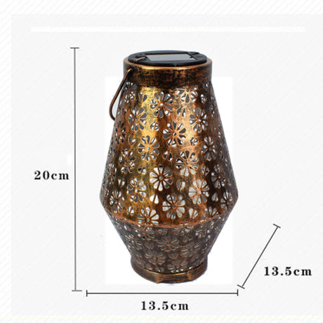 Outdoor Solar Wrought Iron Lantern Garden Decoration Light LED Pendant Lamp - LYDARZ