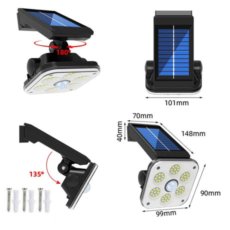 Solar Wall Light Outdoor Waterproof Human Body Induction Garden Lamp Street Light - LYDARZ