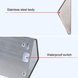 2PCS Solar Stainless Steel Stair Wall Lamp - 3 LED Outdoor Garden Fence Light
