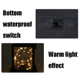 Lámpara solar decorativa para jardín: luz de vela de alambre de cobre resistente al agua para exteriores, paisajismo y césped.
