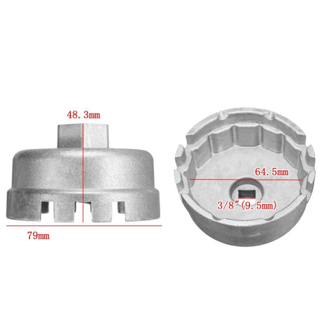 64.5mm Aluminum Oil Filter Wrench Cap Socket Remover Tool for Lexus Toyota Corolla Highlander RAV4 Camry - LYDARZ