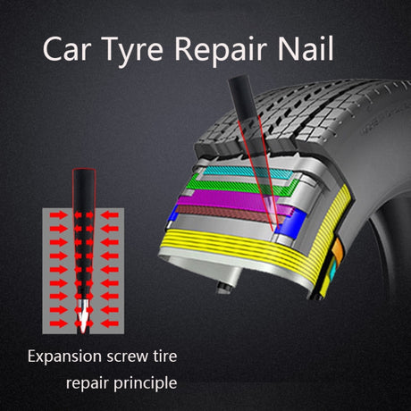 Q412 Car Tyre Repair Nail Emergency Tire Repair Kit, Tire Repair Kit - LYDARZ