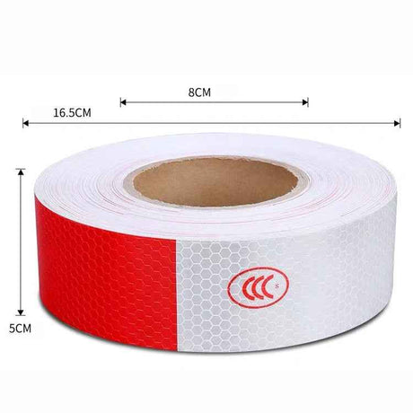 Red And White Car Reflective Film Annual Inspection Of The Car Body Stickers Reflective Barlights, A Roll, Single Chip (100 PCS)