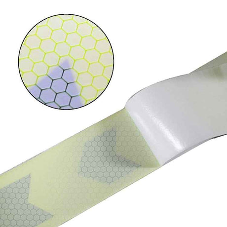 2 PCS Fluorescent Yellow Black Arrow Truck Sign Sticker Corridor Reflective Floor Stickers, 5cm x 20m, 7.5cm x 20m