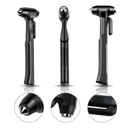 Car Safety Life-Saving Hammer Car Emergency Multifunctional Window Breaker, Upgraded Black, Upgraded Red, Ordinary Red, Deluxed Black With Fixed Rack, Deluxed Red With Fixed Rack, Deluxed Silver 3 in 1