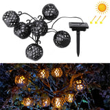 Waterproof Solar Ball Light String for Outdoor Courtyard - IP44 Waterproof Solar Flame Ball Light