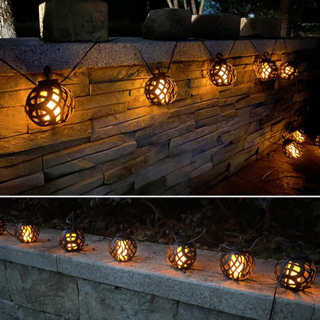 Solar Flame Ball Light String Outdoor Solar Courtyard IP44 Waterproof Light - LYDARZ