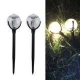 2 lámparas solares para césped, luces de jardín para exteriores con luz cálida