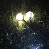 2 lámparas solares para césped, luces de jardín para exteriores con luz cálida