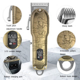 RESUXI Retro Piaget Hair Clipper LCD Digital Display High-Power Hair Clipper, JM-106 EU Plug, JM-106 US Plug