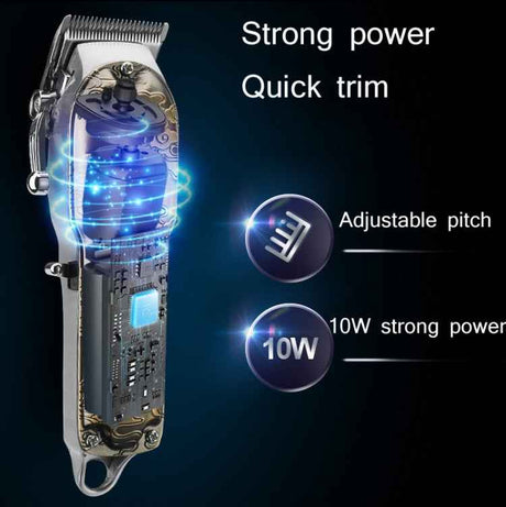 RESUXI Retro Piaget Hair Clipper LCD Digital Display High-Power Hair Clipper, JM-106 EU Plug, JM-106 US Plug