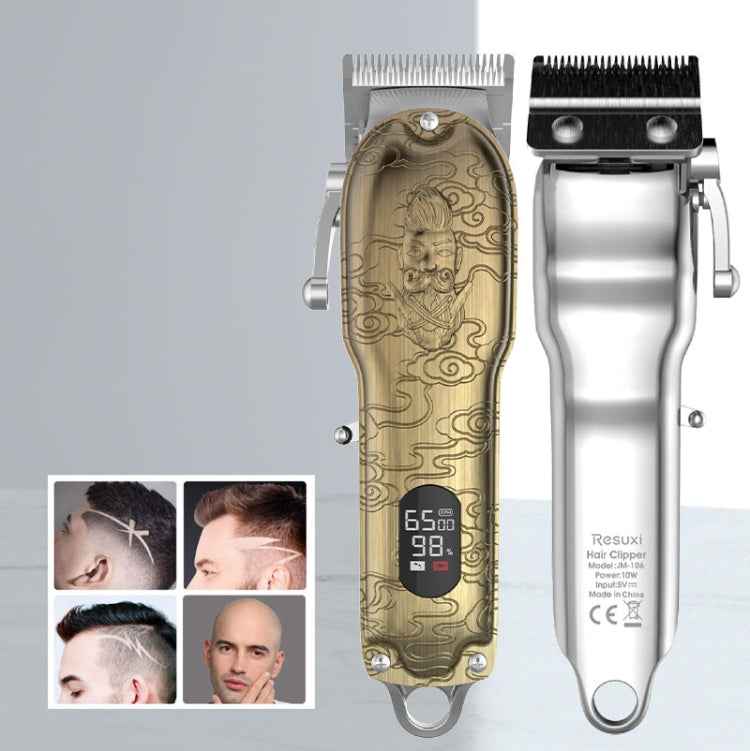 RESUXI Retro Piaget Hair Clipper LCD Digital Display High-Power Hair Clipper, JM-106 EU Plug, JM-106 US Plug