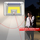 Solar Wall Light Garden Four-Sided Luminous Solar Light Human Body Induction Waterproof Outdoor Light, 90 LED, 66 COB