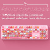 Mofii Sweet Wireless Keyboard And Mouse Set Girls Punk Keyboard Office Set