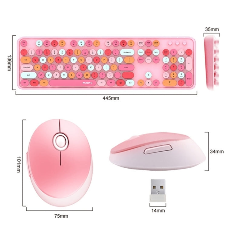 Mofii Sweet Wireless Keyboard And Mouse Set Girls Punk Keyboard Office Set