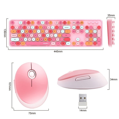 Mofii Sweet Wireless Keyboard And Mouse Set Girls Punk Keyboard Office Set - LYDARZ