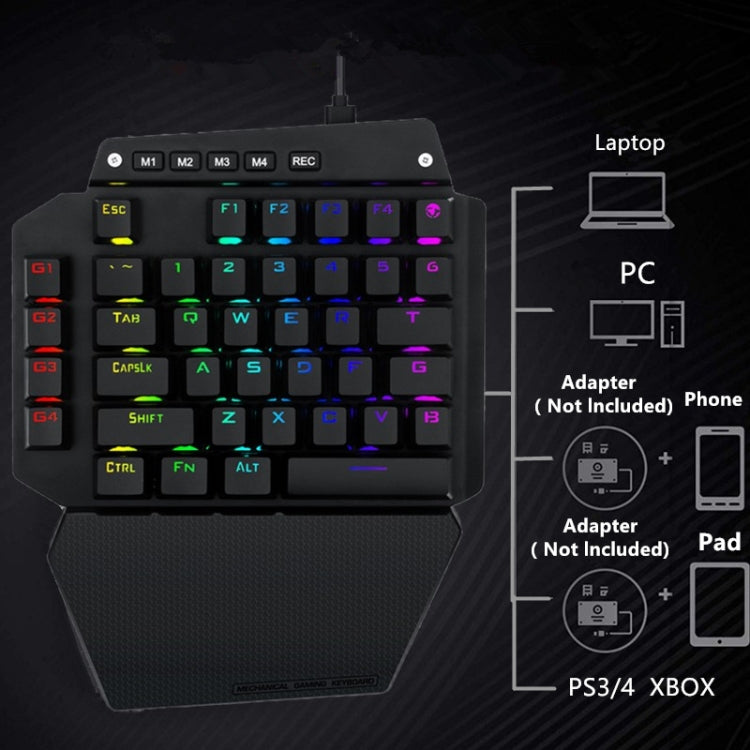 K700 44 Keys RGB Luminous Switchable Axis Gaming One-Handed Keyboard