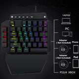 K700 44 Keys RGB Luminous Switchable Axis Gaming One-Handed Keyboard