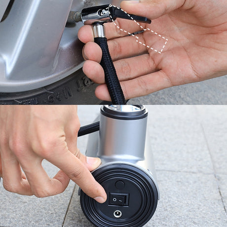 Car Inflatable Pump Portable Small Automotive Tire Refiner Pump, Style:, Wired Pointer With Lamp - LYDARZ