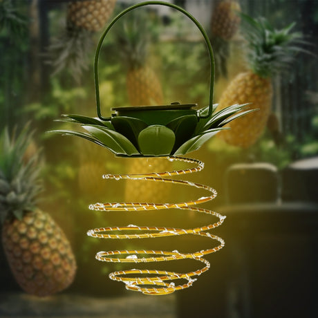 Solar Pineapple Lights Wrought Iron Lantern LED Copper Wire String Outdoor Waterproof Garden Decoration Lanterns - LYDARZ