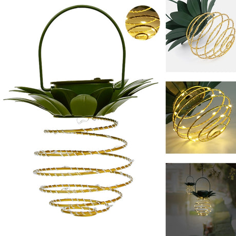 Solar Pineapple Lights Wrought Iron Lantern LED Copper Wire String Outdoor Waterproof Garden Decoration Lanterns - LYDARZ