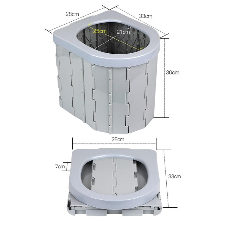 Car Toilet Integrated Portable Folding Toilet Self-Driving Tour Outdoor Camping Toilet, Car Toilet(Light Gray) - LYDARZ